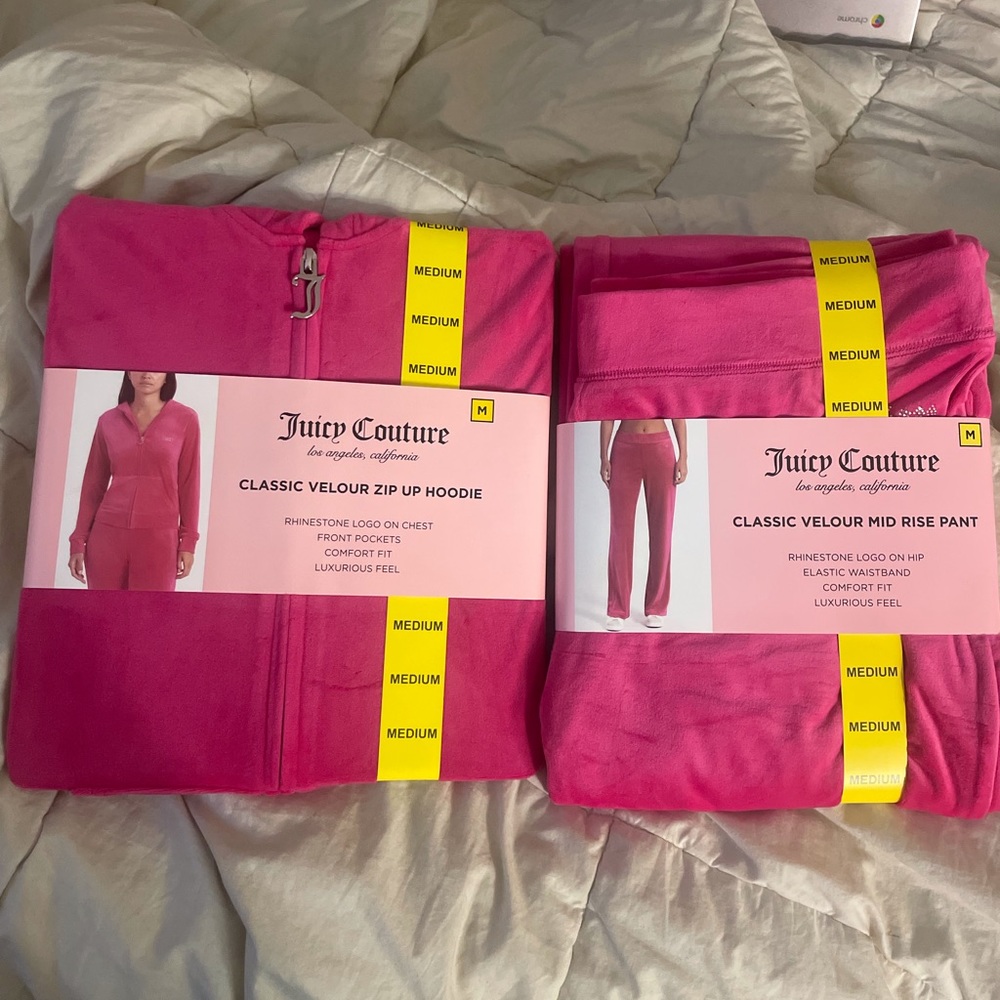 Pink juicy couture 2pc track suit zip up hoodie and pants